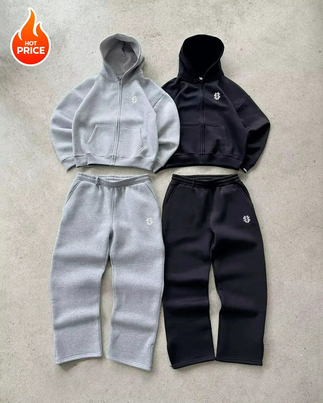 Y2K Fashion Jogger Sweatpants Loose Embroidery Labeled Open Leg Wide Leg Pants Trendy Pocket Couple Straight Pants Mens Hoodie 260304