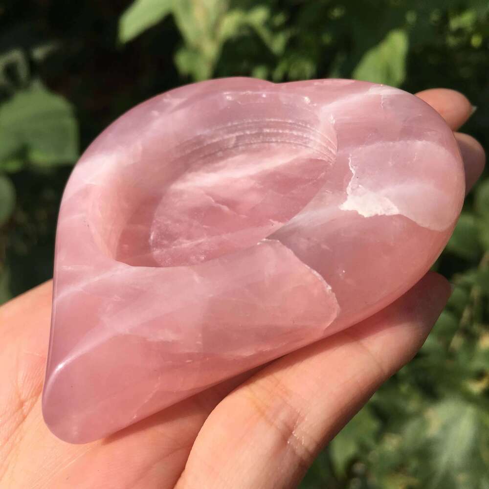 Natural Crystal Candlestick Polished Rose Quartz Candelabrum Hand Carved Pink Gemstone Lucky Fortune Healing For Decor XJ260305