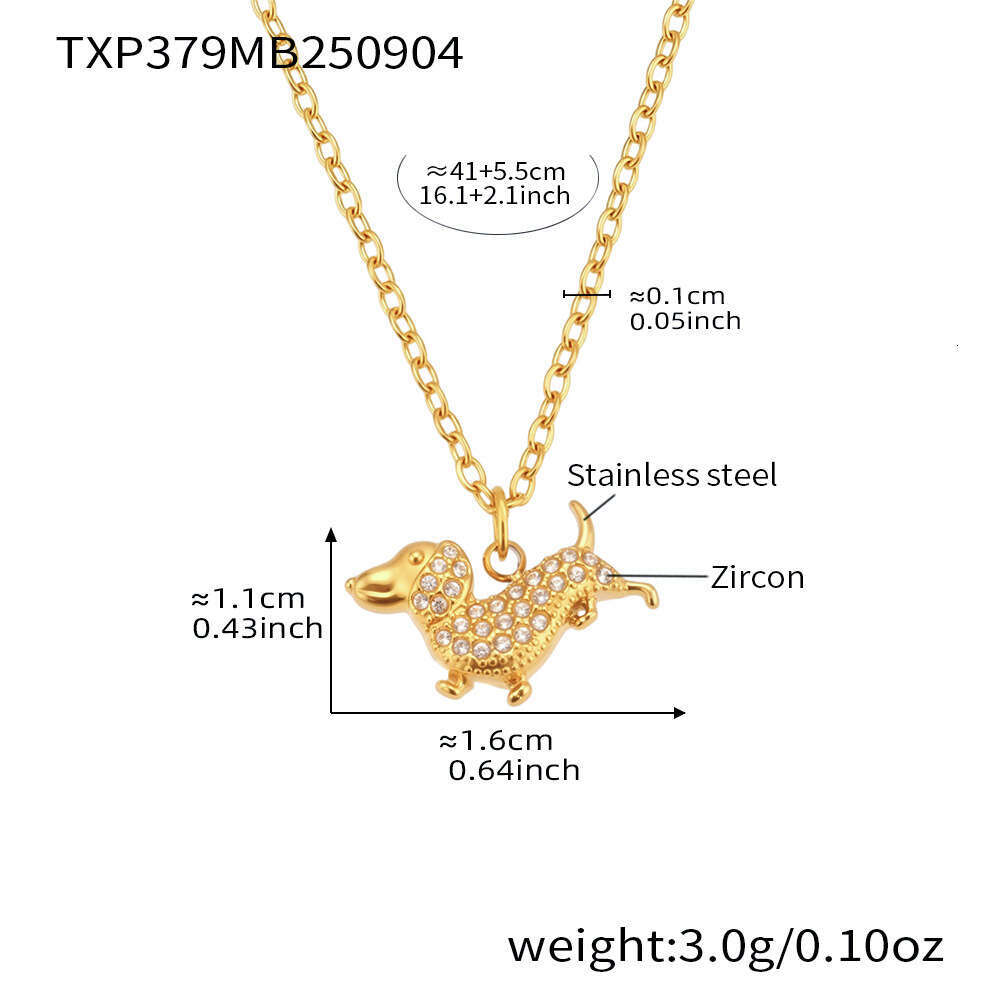 Light Luxury Cute Puppy Full-Diamond Pendant Necklace, Bracelet, Ring, Earrings, Elegant Niche Jewelry Set