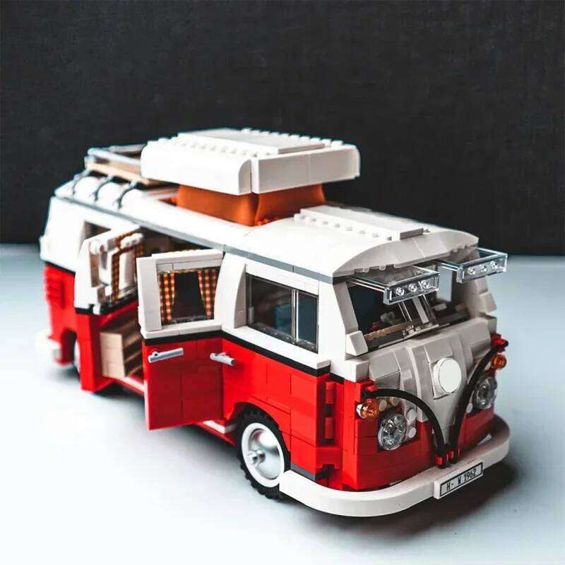 1332PCS Creative T1 Camper Van MPV Car Building Blocks Assemble Bricks Vehicle Toy Birthday Gift For Children Kids Z260305