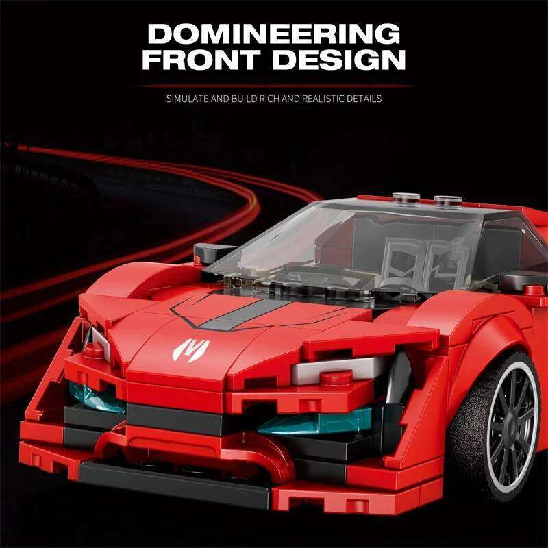 301PCS Red Sports Building Block Creative City Vehicle Classic Car Model Bricks Desktop Display Toys For Kids Holiday Gifts Z260305