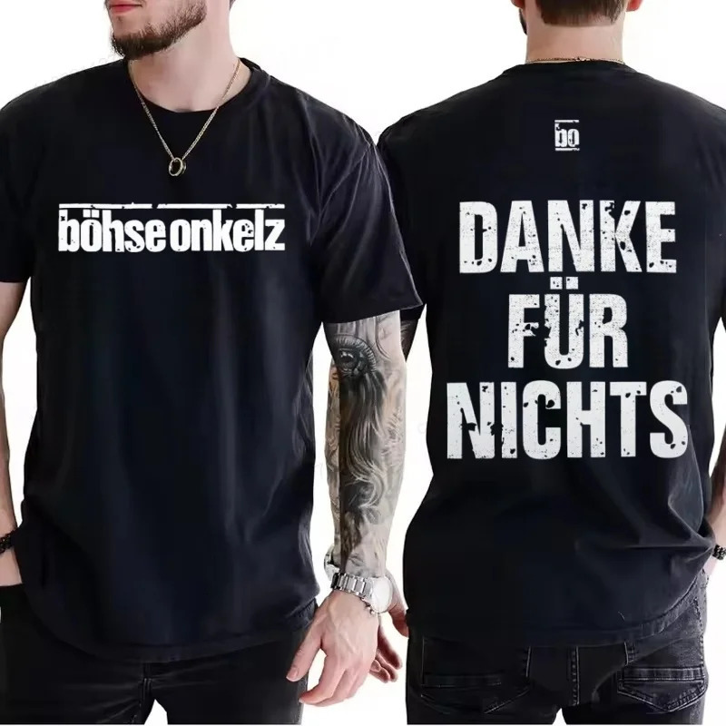 2026 Danke Fr Nichts Bhse Onkelz T-shirt Vintage Womens Men 100 Cotton Tee Casual Trend Oversize Y2k 260304