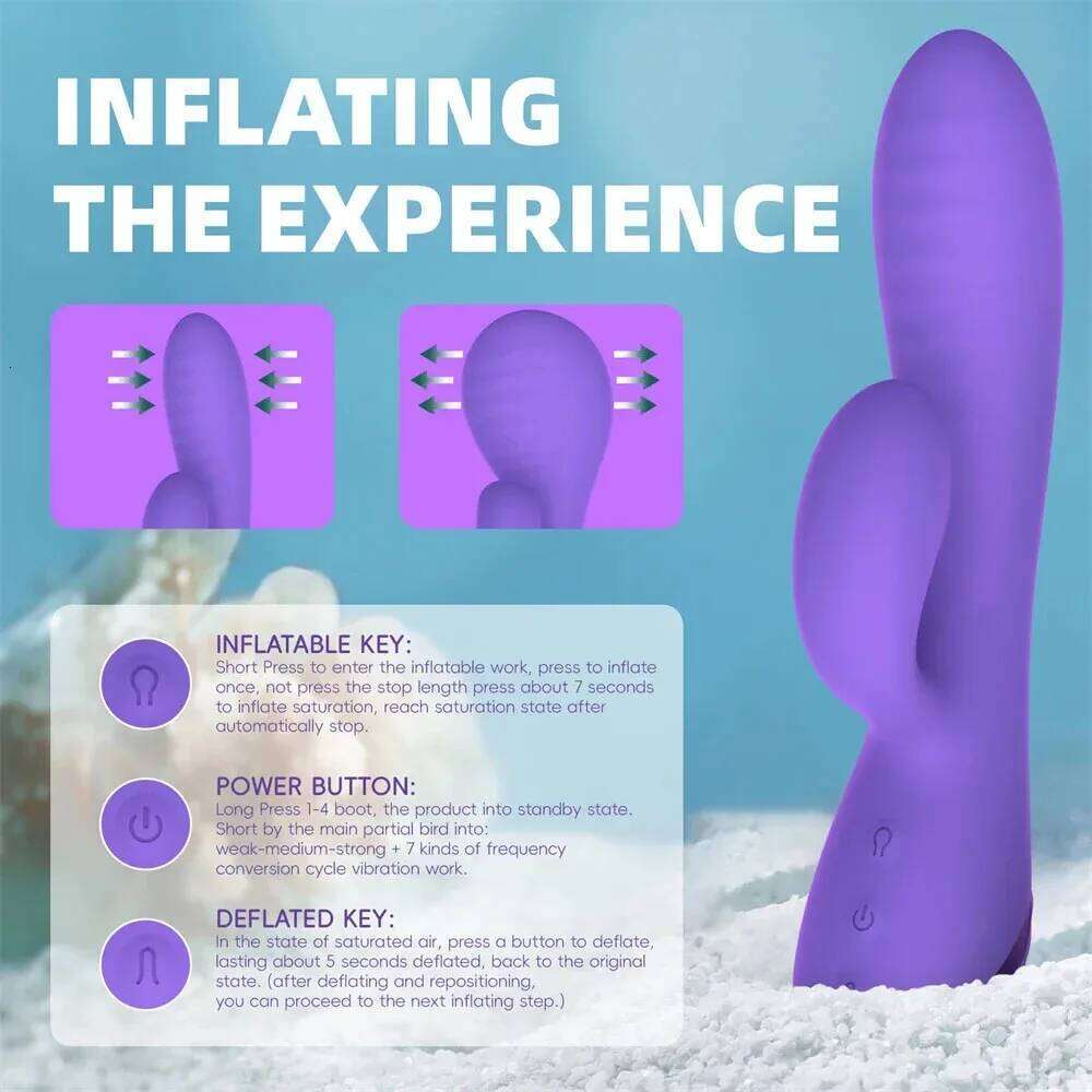 Inflatable ExpansionVibrator G Spot Massager Clitoris Stimulator AV Vibrating Rod Masturbator Adult Products Sex Toys for Women W260305