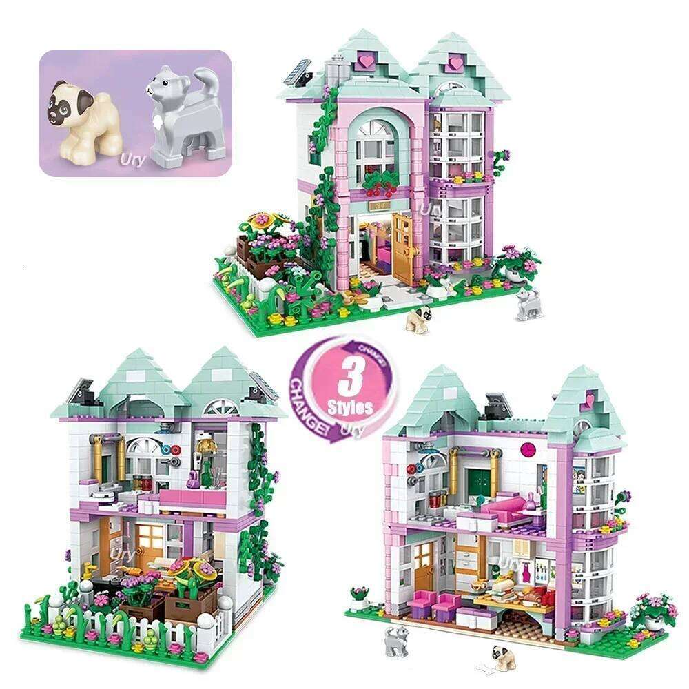 Friends City House Summer Holiday Villa Castle Building Blocks Sets Figures Swimming Pool DIY Toys for Kids Girls Christmas Gift Z260305