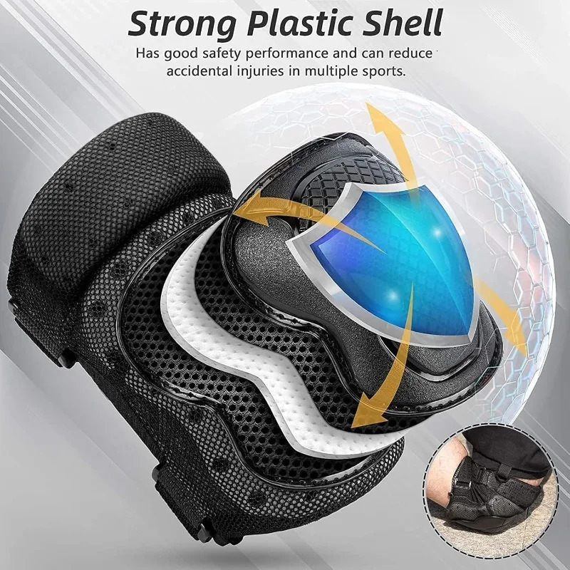 6PcsSet Elbow Knee Pads Skating Protector Skateboard Bicycle Sports Protective Gear Riding Roller Wrist Guard Kids Adults BMX 260228