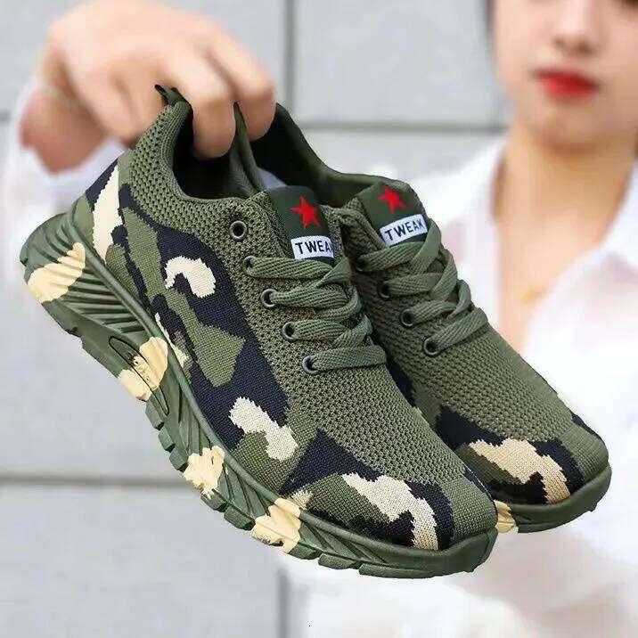 Mesh Camouflage Sports Durable Casual Men's Anti Slip Tennis Outdoor Hiking Lightweight Flat Shoes Sneakers