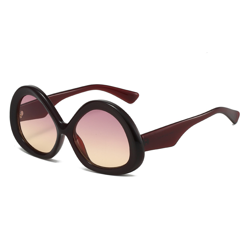 New simple stylish oval frame European American UV protection sunglasses, large frame, trendy, unique, and high-end