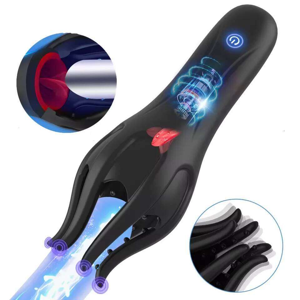 Glans Trainer Male Penis Massage Tongue Licking Stimulate Oral Vibrator Blowjob Delay Endurance Masturbator Sex Toys for Men 18+ W260305