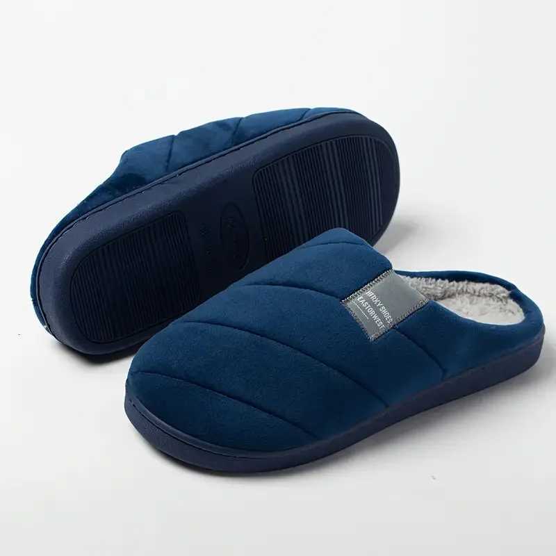 Large Size MenS Cotton Shones Winter Casual Warm Plush Women Men Special Indoor Slippers Couples Non-Slip Stripe Slide Slipper S260305