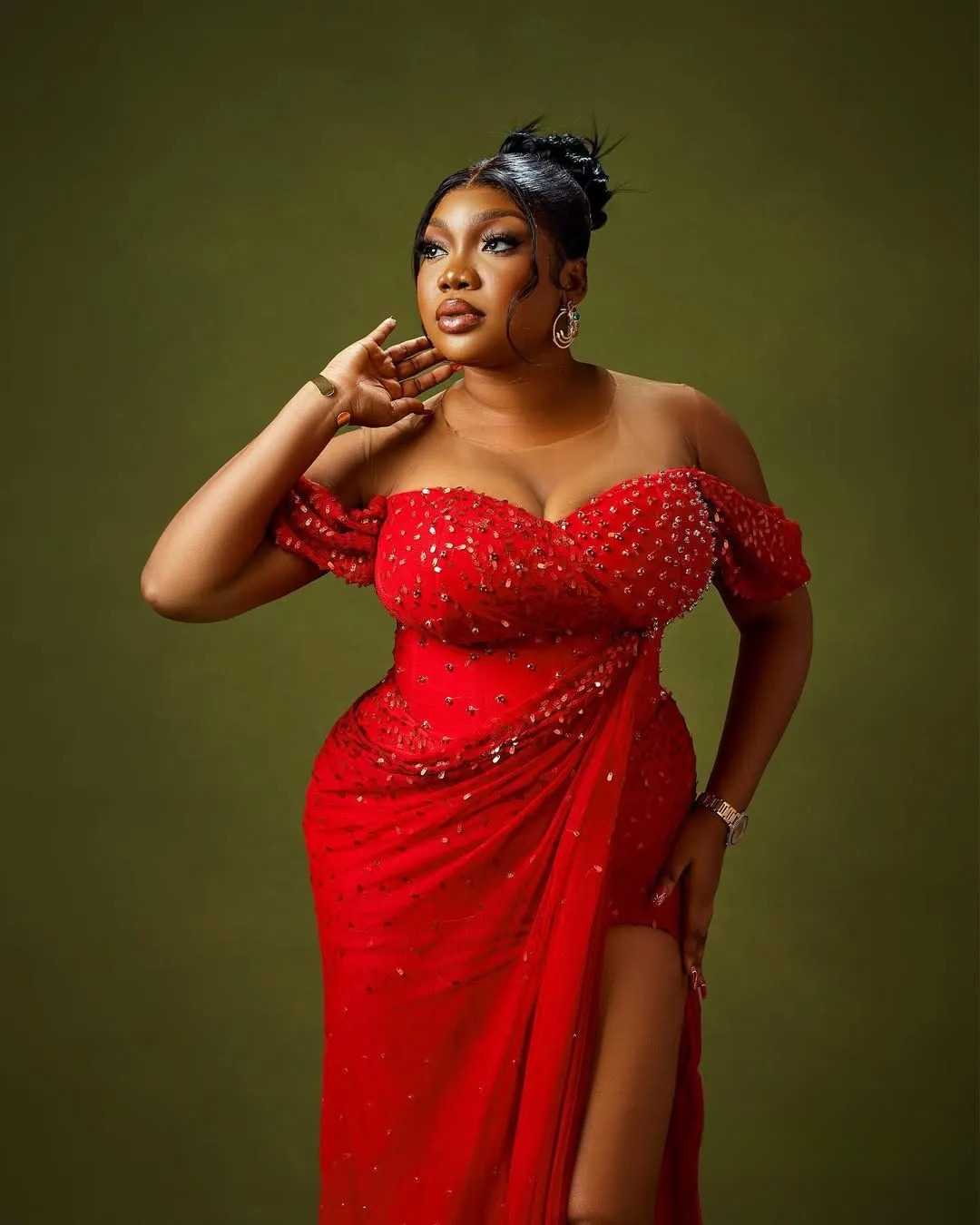 2026 Plus Size Red Dress Mermaid Prom Dresses Evening Formal Gowns Side Split Sexy Illusion Bead Lace Birthday Second Reception Gown For Black Women A