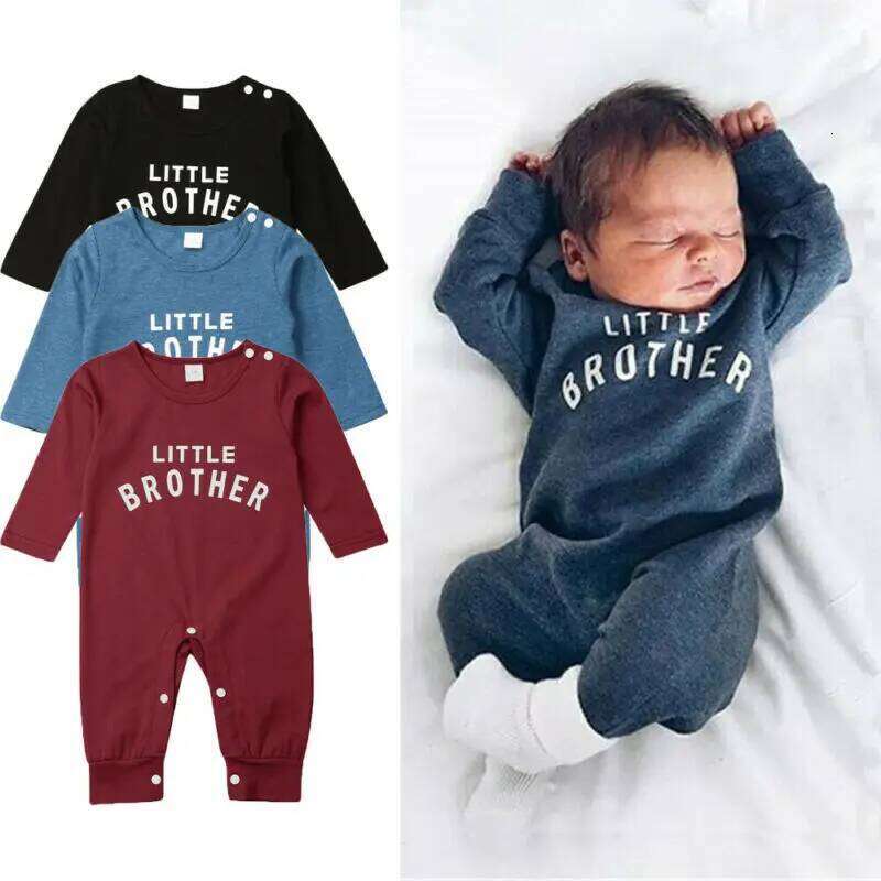 Pudcoco US Stock 0-24M Infant Set Casual Romper Cotton Blend Letter Printing Jumpsuit Baby Girl Boy Autumn Outfits Z260306
