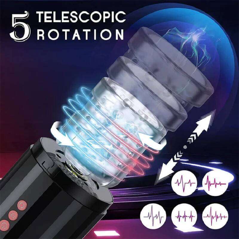 Electric Rotating Aircraft Cup Self-Stimulator for Men with Stretching 10-Vibration Modes Sexual Health And Pleasure Adult Toy W260305