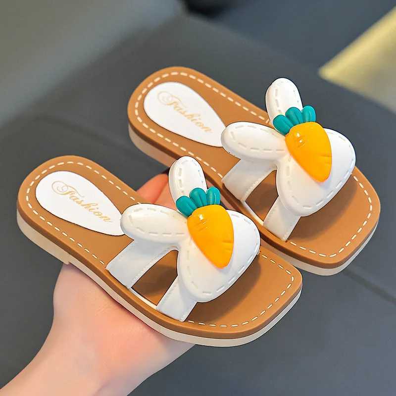 Kids Slippers - 3D Bow with Metal Logo, Soft Skin-Friendly, Non-Slip Wear-Resistant, Breathable Open-Toe Summer Sandals for GirlsT260306