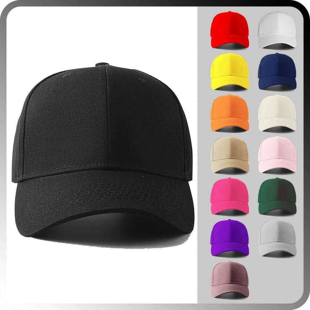 Classic Unisex Plain Baseball Cap with Adjustable Metal Buckle Closure, 100% Cotton and Multiple Colors Available Y260304