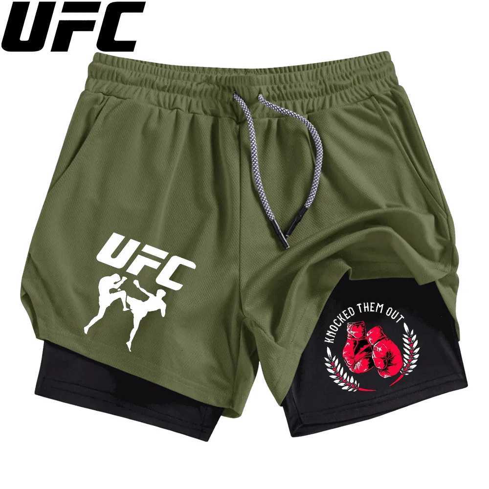 Men Running Shorts Summer Sportswear Double-deck Short Pant 2 In 1 Training Workout Clothing Male Gym Fitness Sport Shorts X260306