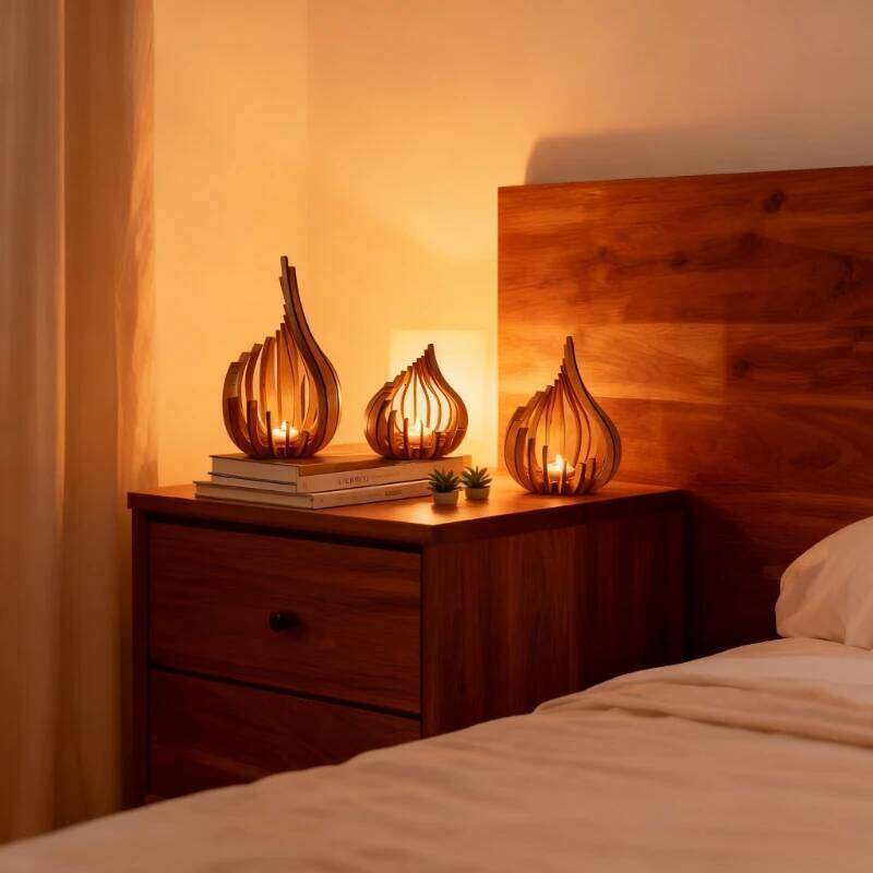Artwork Streamline Wooden DIY Handmade Holder Decoration Ornament Candle Holder, Creating A Warm Atmosphere XJ260305