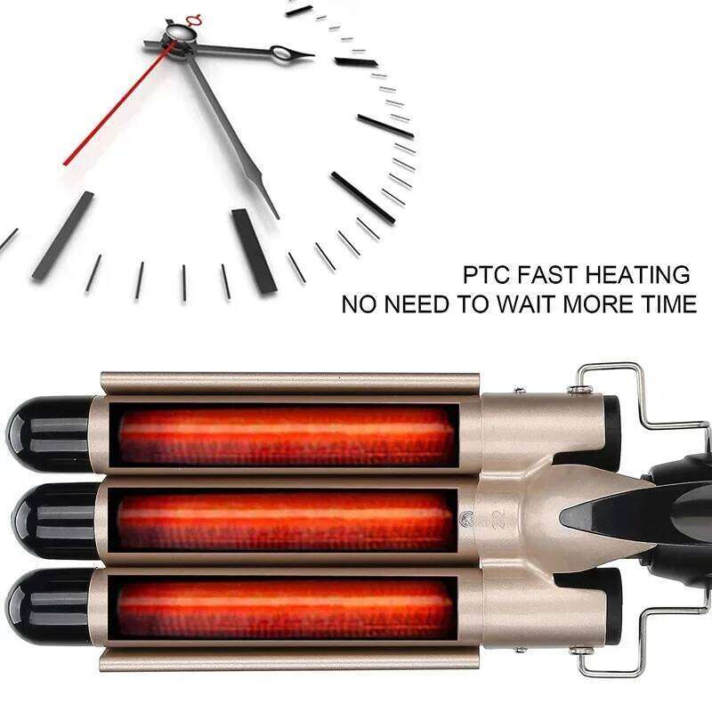 Professional Curling Iron Ceramic Triple Barrel Curler Irons Wave Waver Tools Hair Styling Appliances 26Y0306