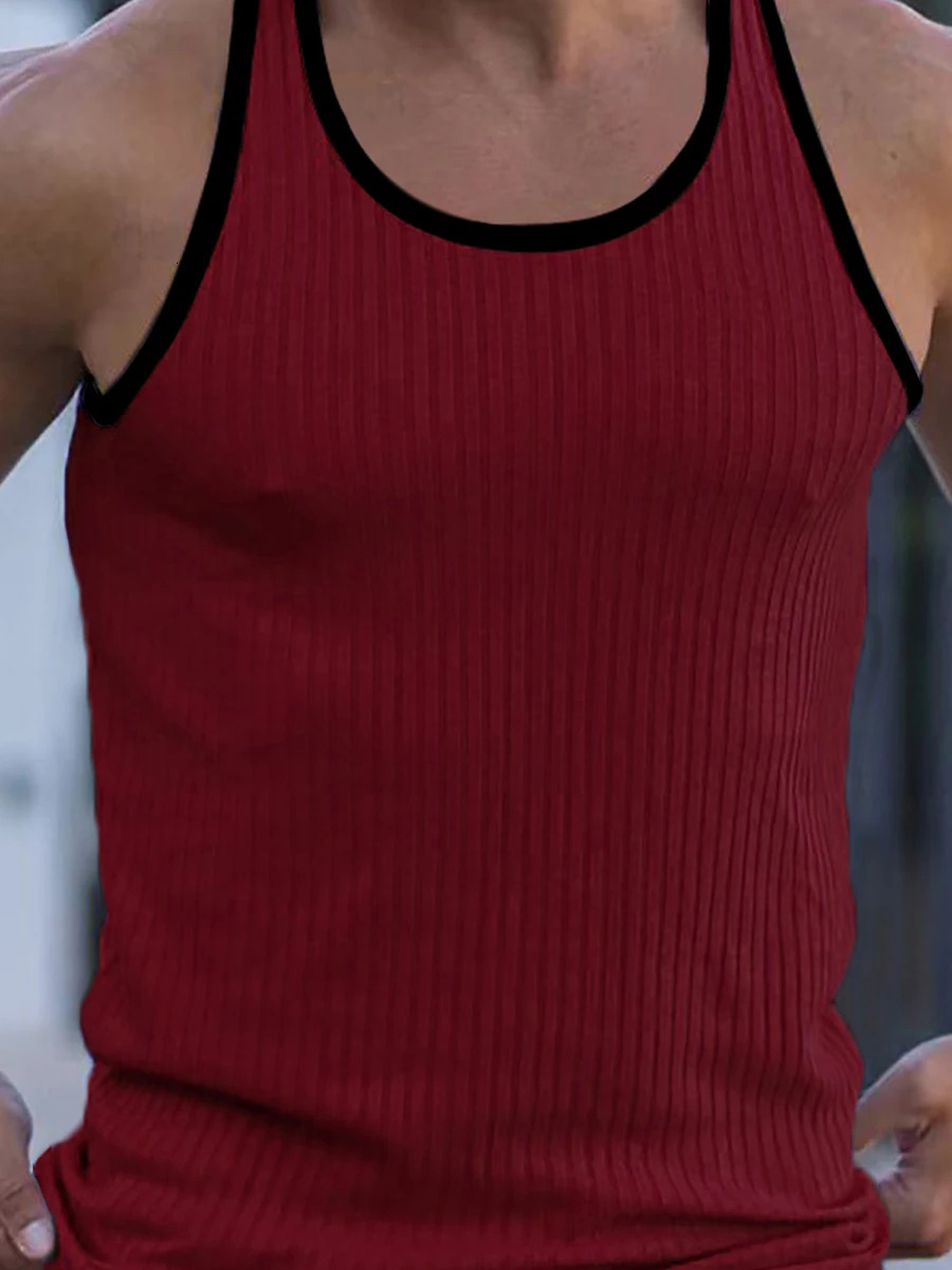 Men s Sleeveless Muscle Tank Tops with Racerback for Workout Training and Gym Fitness - Casual Streetwear Style 260306