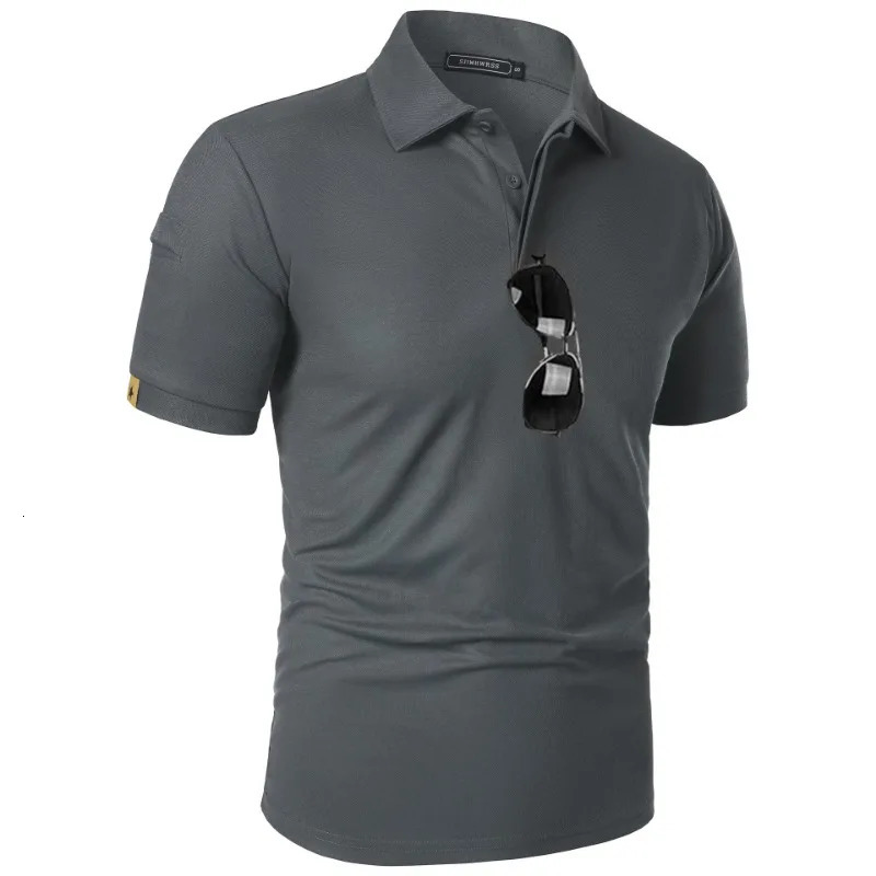 Summer Mens Short Sleeve Polo Shirt Sports Tennis TShirt MoistureWicking Shirts Breathable Button Streetwear Oversized T 260302