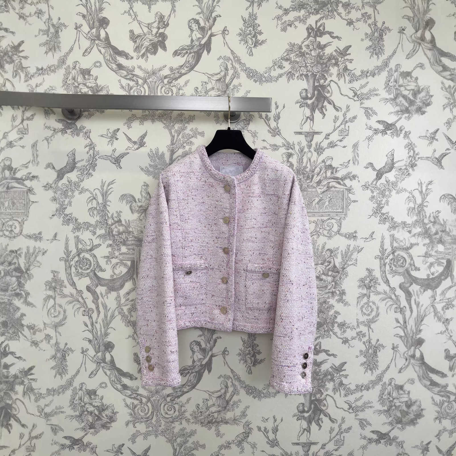 designer Women's Jackets luxury Jackets Spring New Arrival Light Pink Tweed Jacket
