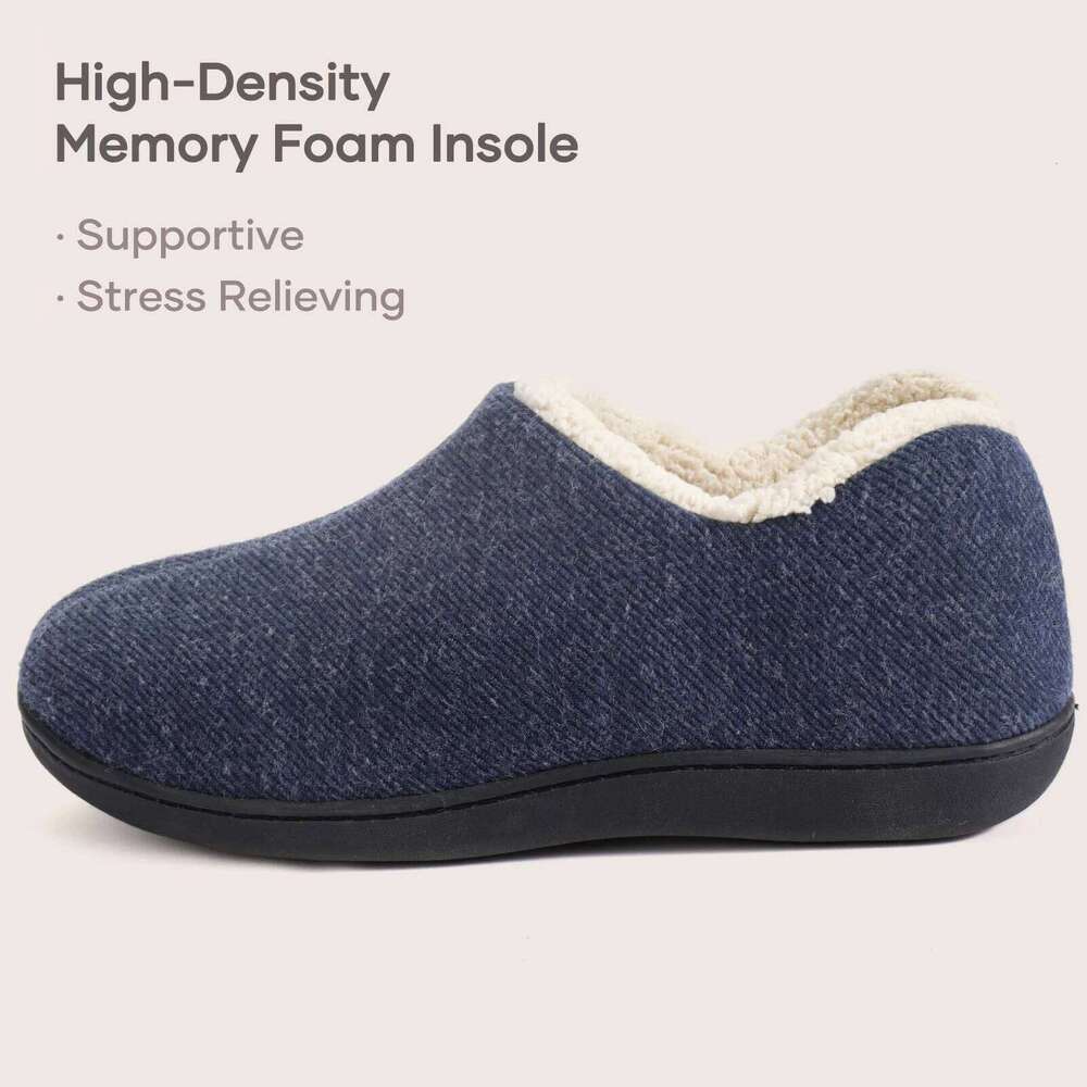 Litfun Winter Fuzzy Indoor With Memory Foam New Ladies House Shoes Non-Slip Rubber Sole Women's Cotton Slippers