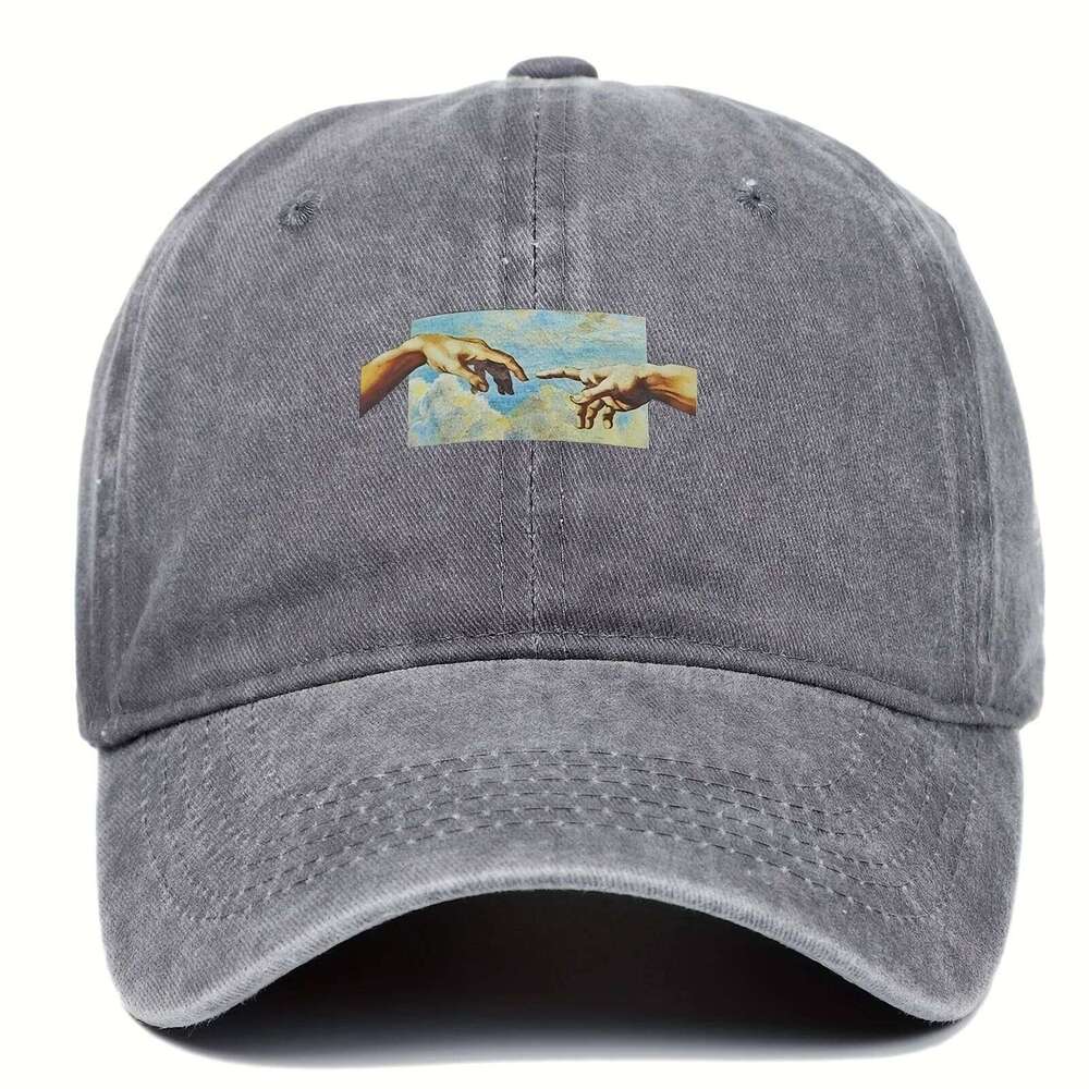 Vintage printed baseball cap, vintage versatile for both men women, daily casual and fashionable curved brim hat Y260304