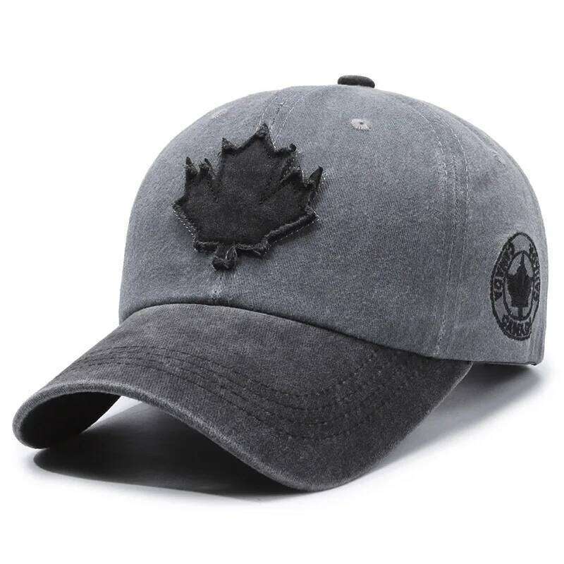 European American Maple Leaf Retro Baseball Men and Women Washed Cotton Duck Tongue Spring Summer Outdoor Color Matching Hat Y260304