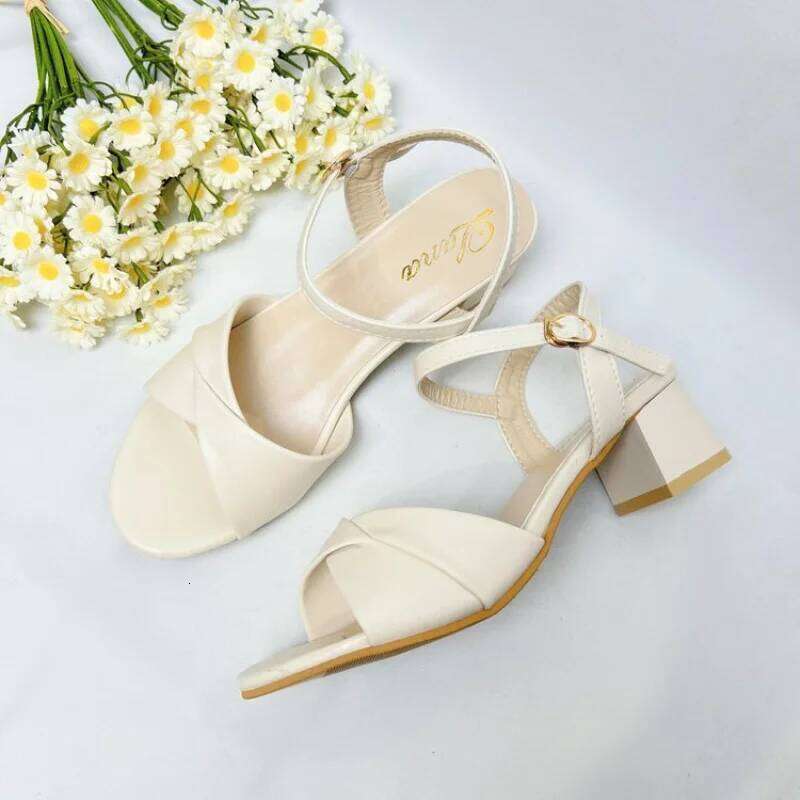 2026 Summer Women's One-strap Sandals Elegant Versatile Buckle Pumps | Fashion Roman Style Party Date Night Dress Shoes