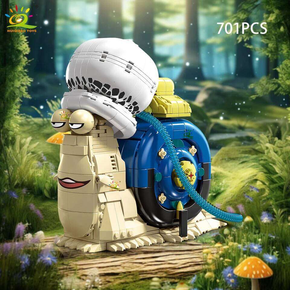 HUIQIBAO MOC Snail Insect Model Building Block Phone Bug Series Bricks Set Construction Toy For Children Desk Home Decoration Z260306