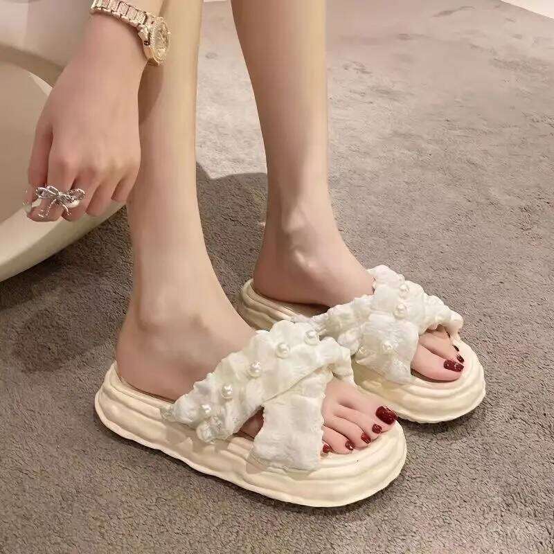 Women's 2026 Summer Platform Sandals - Thick Sole Beach Slides, Fashion Dissolve-Heel Slippers for Vacation & Outdoor Wear