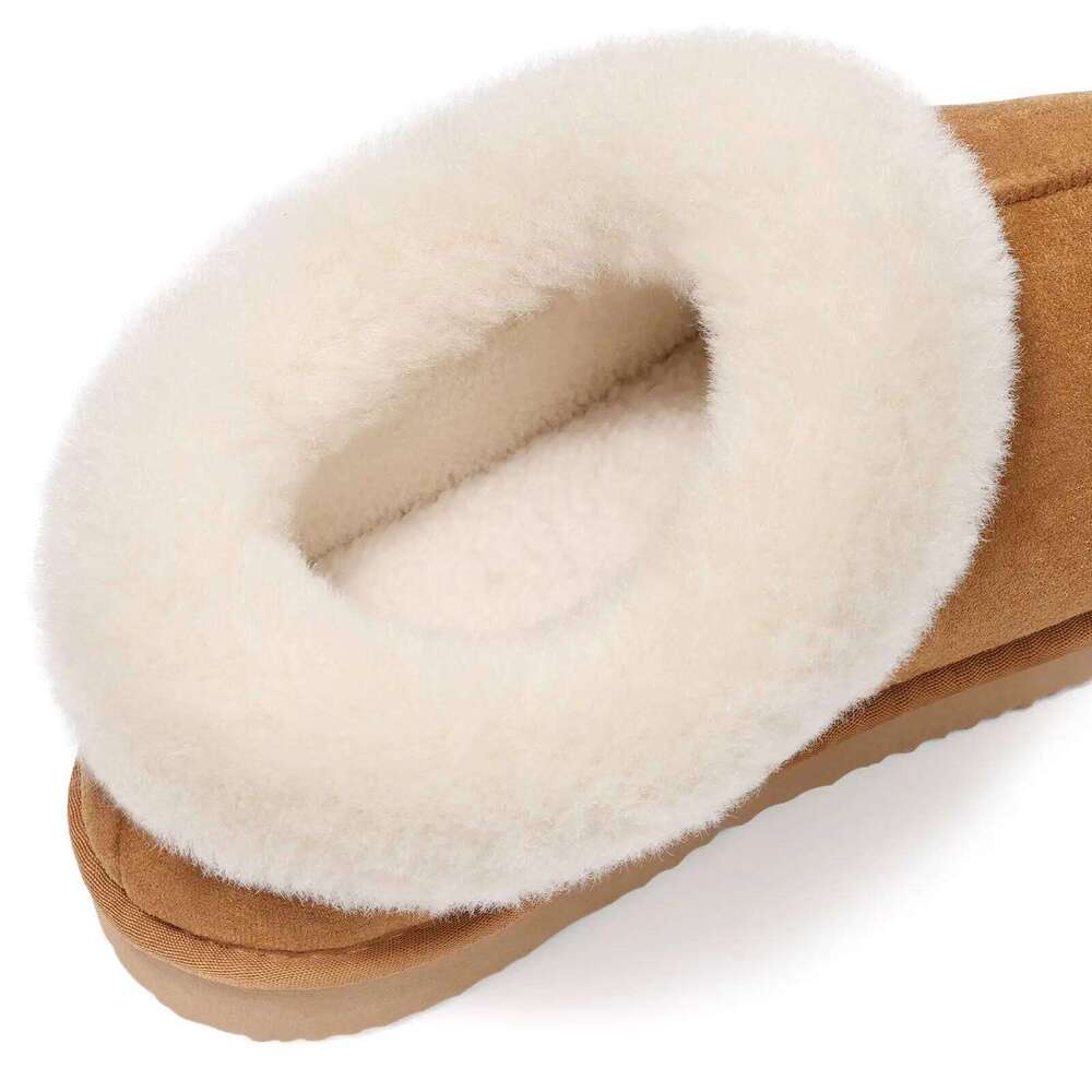 Litfun Winter Plush Lining Women's Slippers Anti-slip Soft Sole Leisure Slides Fuzzy Warm Comfy Outdoor Cotton Shoes For Women