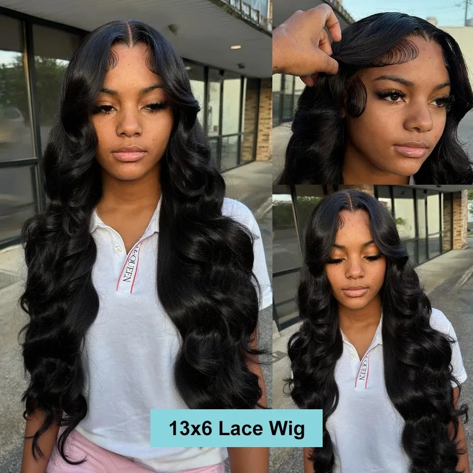 Peruvian Soft Hair Body Wave Lace Front Wigs Human Hair 220 Density Transparent Lace Frontal Wigs For Women 13x6 13x4 Human Hair Wigs