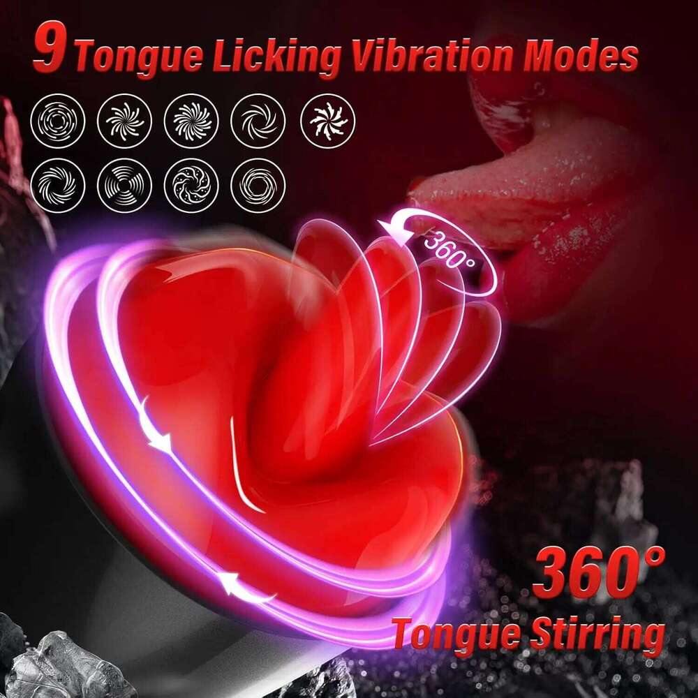 APP Male Vibrator Penis with 9 Vibrating Tongue Licking Pocket Pussy Stroker Trainer Pump Sex Toys for Men Adult W260305