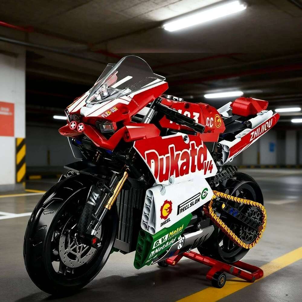 Famous V4 Motorcycle Building Blocks Set Super Motorbike Model Kit Technical Racing Kids Assembled Toys Gifts For Boys And Girls Z260306