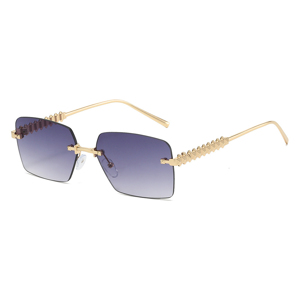 25 new models of frameless metal rivet leg sunglasses, European American fashion, stylish unique, high-end sunglasses for men women, simple and exquis