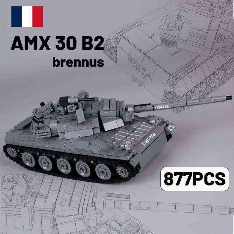 WW1 French Military Light Tank Building Blocks Army Soldier Figures Self-propelled Artillery Model Assemble Bricks Boy Toys Gift Z260306