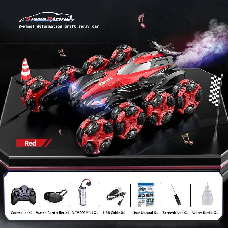 Eight wheels 2.4G gesture sensing 360 Climbing drift Stunt off-road vehicle RC Racing Spray Music Toy Remote Control Car gift C260305