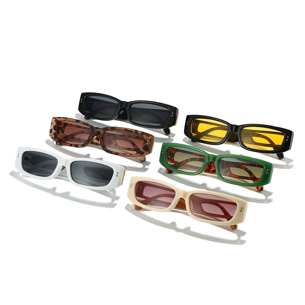 New European American rectangular irregular-shaped small-frame sunglasses, simple, stylish, and unique, with UV protection