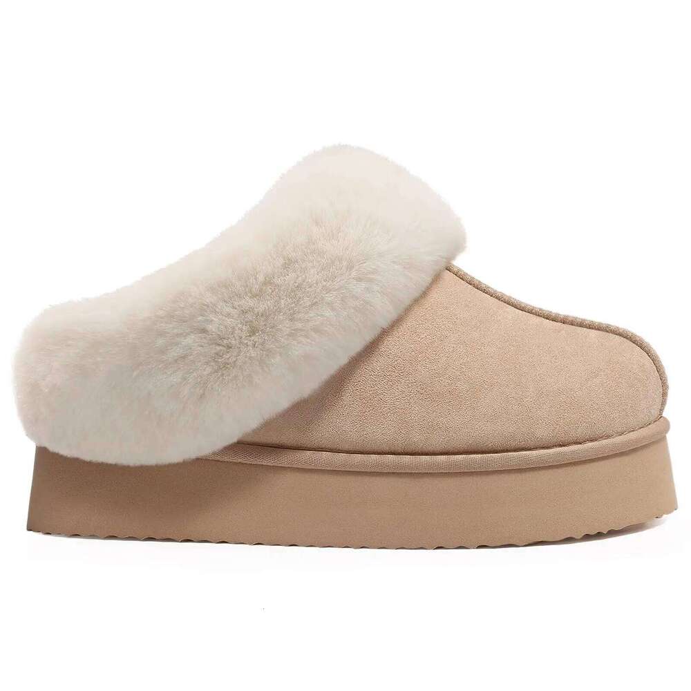 Litfun Winter Plush Lining For Women Non-slip Platform Fluffy Cozy Warm Home Slides Outdoor Women's Slippers