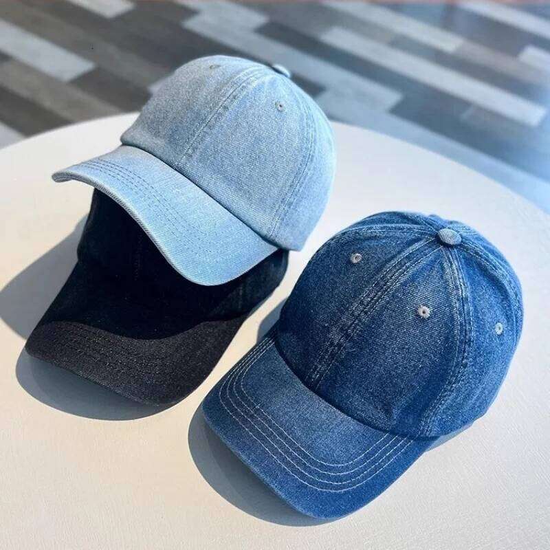 New Fashion Denim Baseball For Women Men Solid Color Adjustable Outdoor Sun Visors Hat Punk Hip Hop Dad Trucker Ponytail Cap Y260304