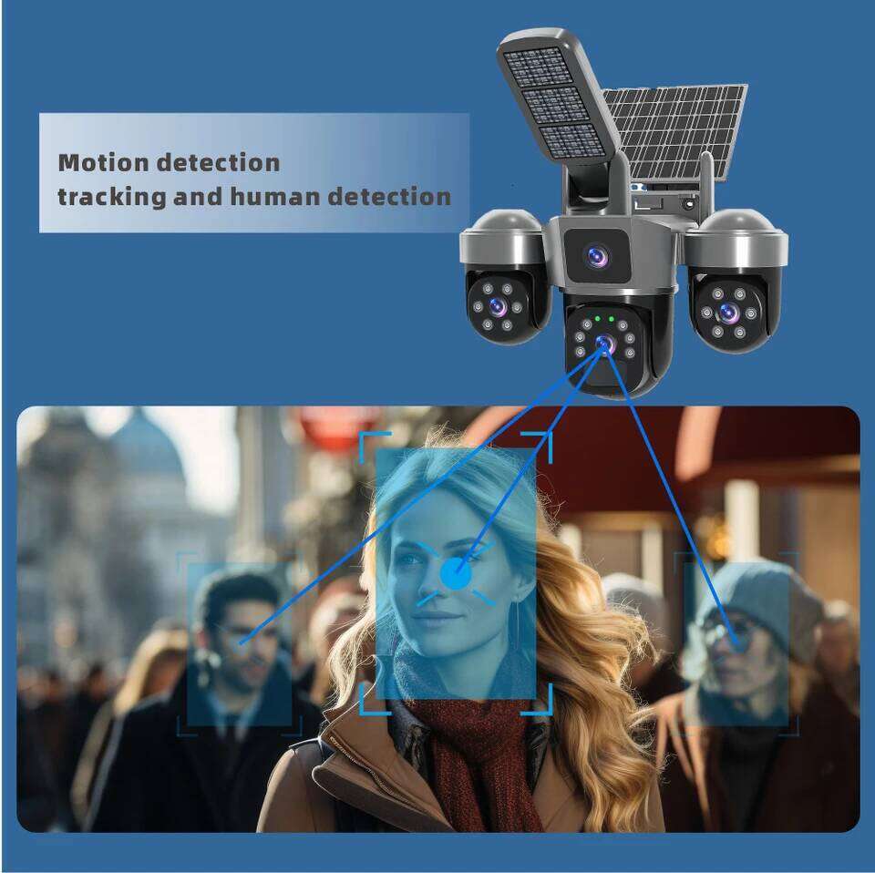 V380 15MP WIFI IP Wireless Camera Auto Tracking Security Protection CCTV Surveillance Outdoor Solar lights 26W0306