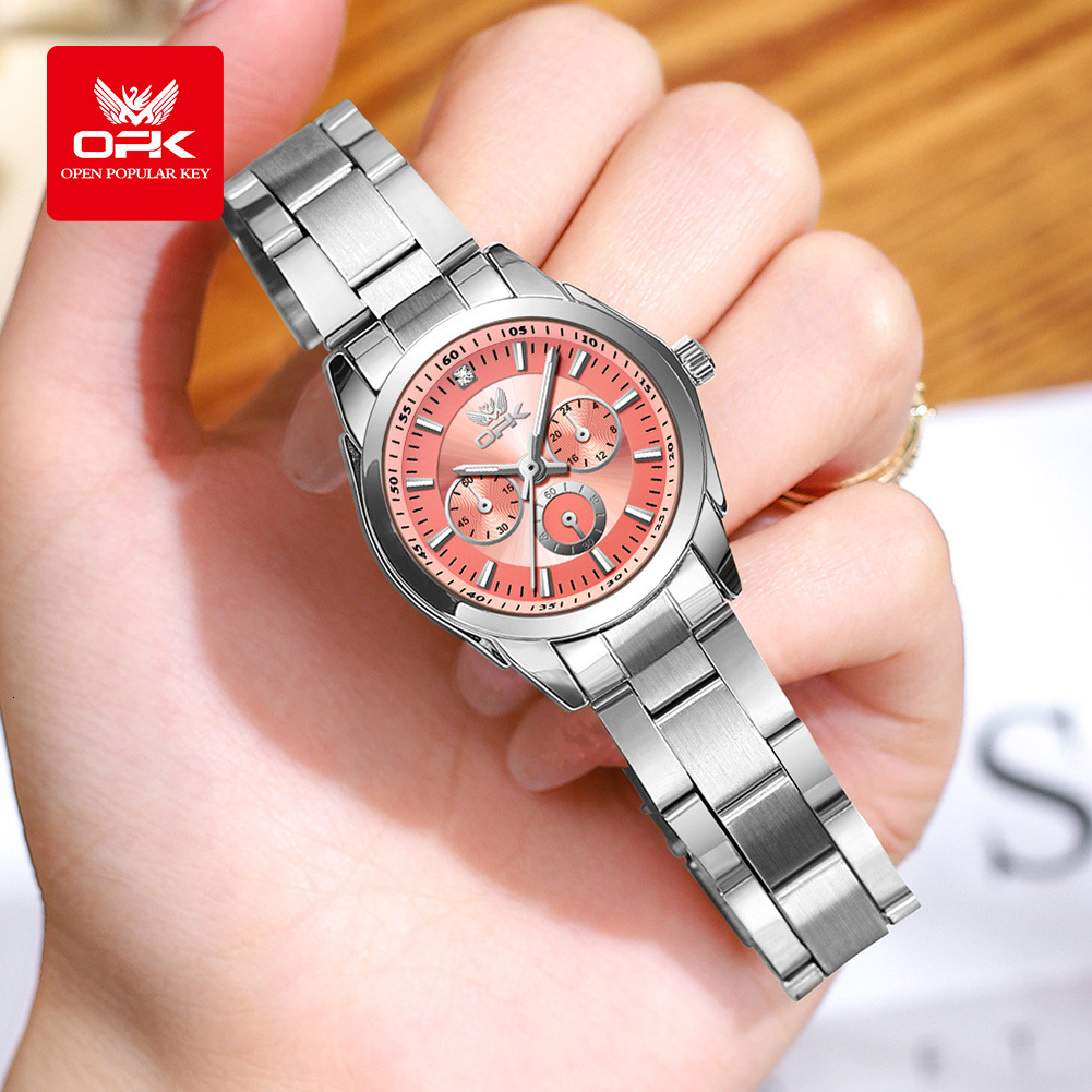 New popular European and American OPK brand watch, college style women's watch, three dial luminous waterproof quartz luxury women's watch
