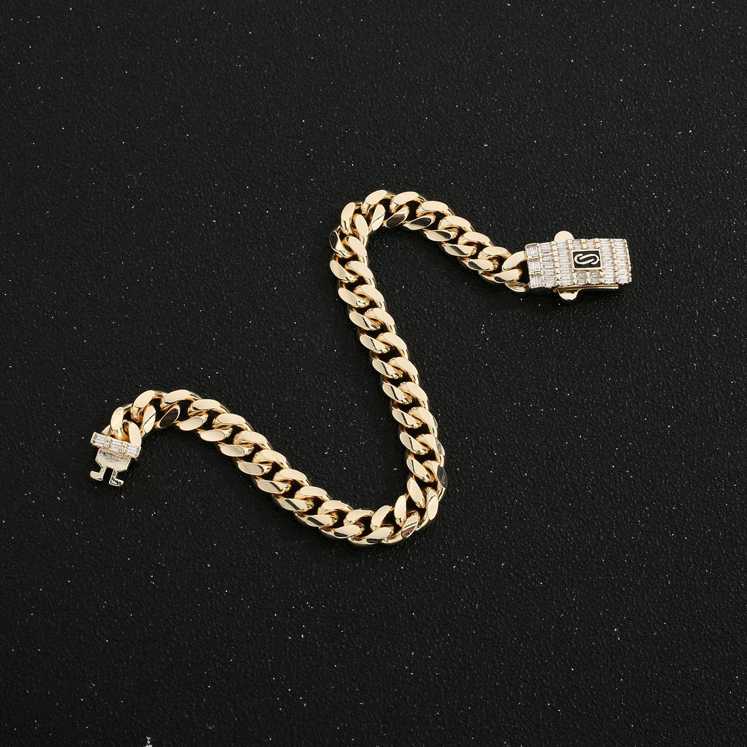 Unisex anklet one 14K plated brass Monaco series 23cm/25cm foot jewelry 260304