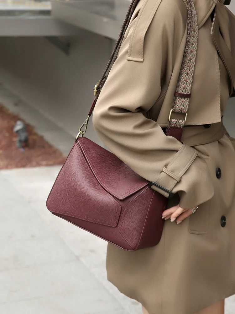 Women Cow Genuine Leather Portable Shoulder Bag Female Soft Cowhide Crossbody Bags Ladies Fashion Designer Handbags H260306