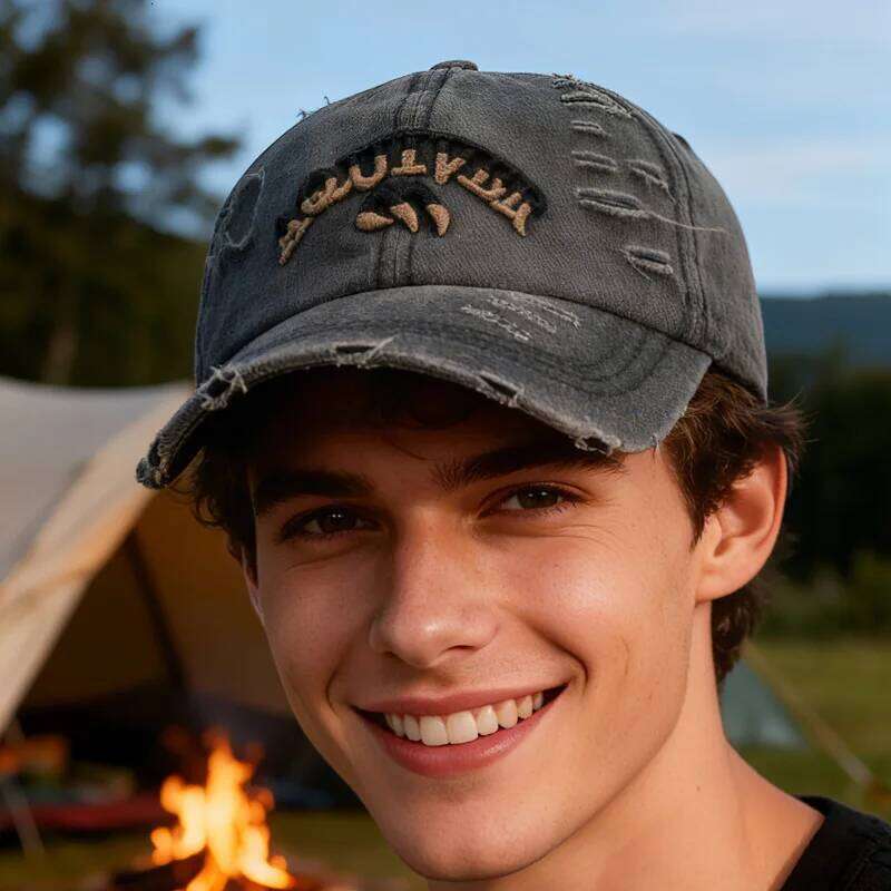 Single Pack Minimalist Casual Versatile Washed Baseball Cap with Fashion Embroidered Letters for Sun Protection Y260304