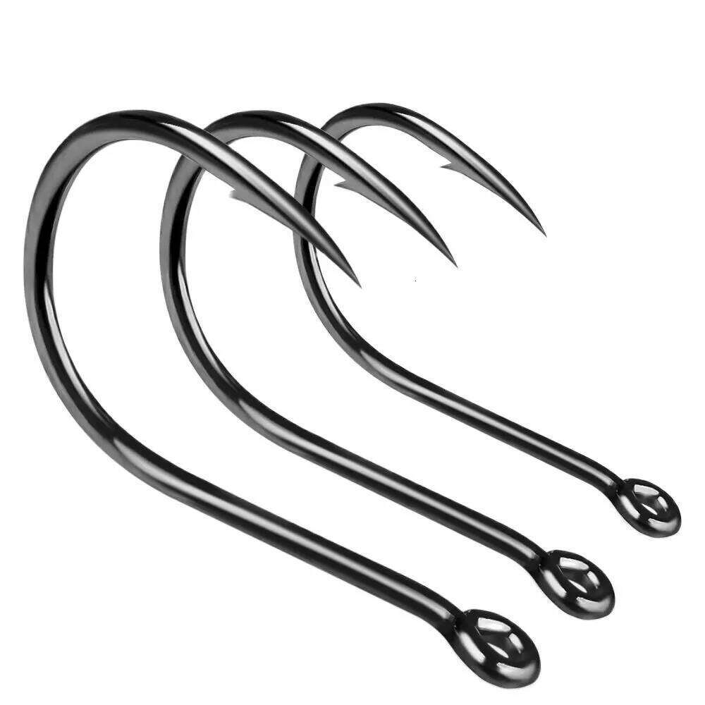 Inline Circle Hook High Carbon Steel Single Hooks Saltwater Closed Eye Fishhook 100pcs 3# 15# Fishing Equipment Y260305