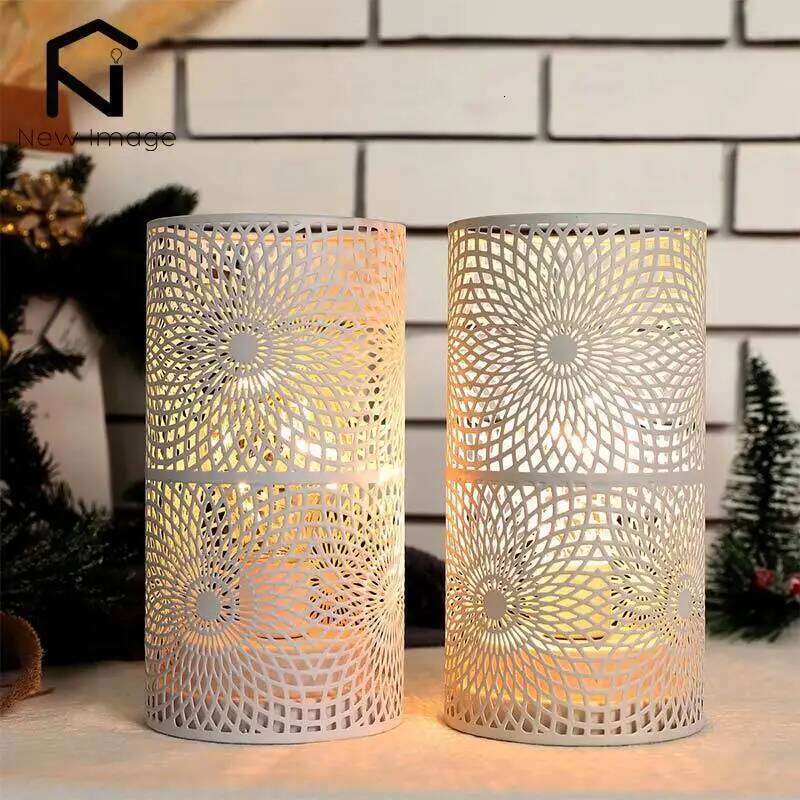 2 Pack Modern Nordic Cylinder Table Lamp Night Light Candle Holder for Bedroom Illumination Warm White Gift Room Decor XJ260305