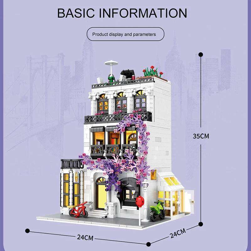 Creative Style Architecture Building Blocks Model European Flower Street Series MOC Villa Ideas Brick Boy Toy for Adult Z260306