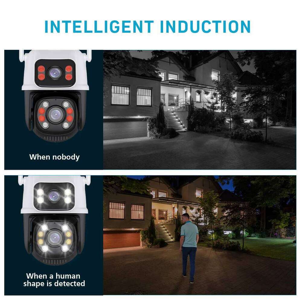 Hiseeu 4K 8MP PTZ Wifi IP Camera Dual Lens 5X Zoom AI Human Detect Wireless Surveillance CCTV Cameras Security Protection 26W0306