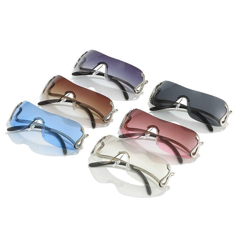 2026 New Designer European And American Integrated Sunglasses Unique Animal Snake Shaped Male And Female Sunglasses Y2K Convex Design Metal Sunglasses